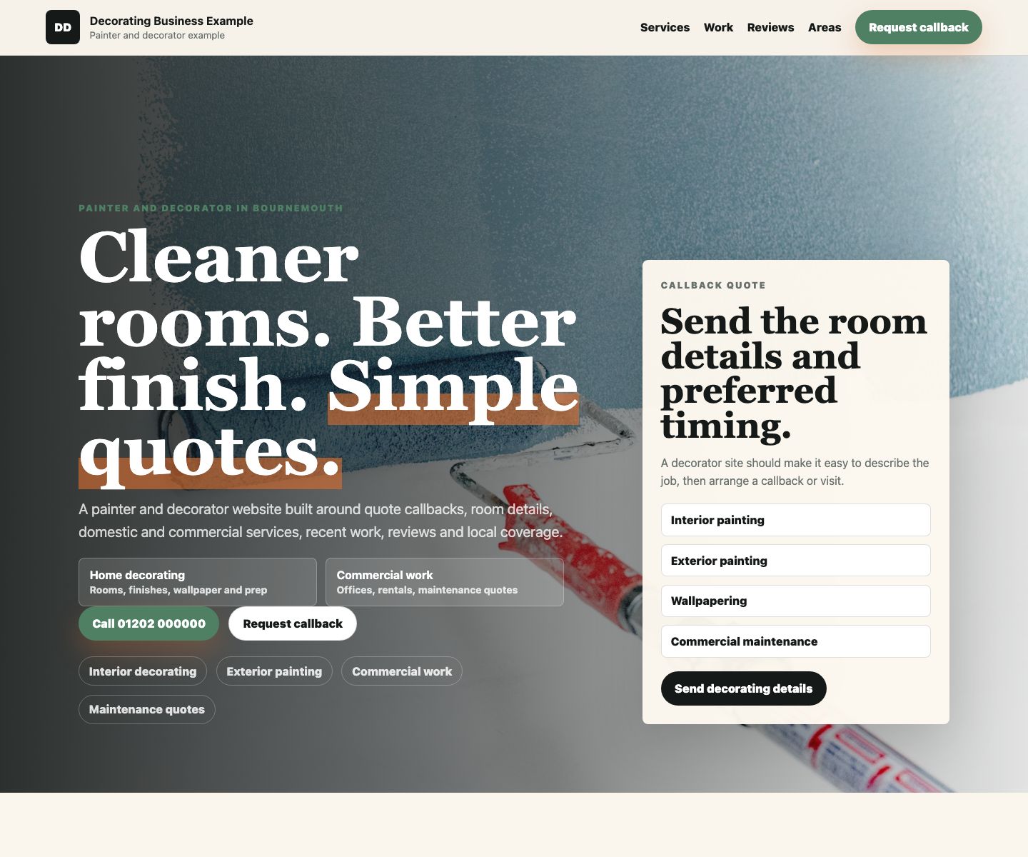 Decorator website preview screenshot